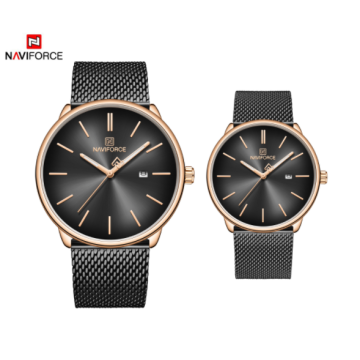 NAVIFORCE 3012 montre de couple étanche montres-bracelets en acier tendance sport tendance